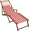 Liegestuhl rot-weiß Gartenliege Sonnenliege Deckchair Buche Produktbild-Vorschau 12