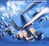 Close-up of a circuit board with a chip being worked on by tweezers, with overlaid text highlighting product features. Podgląd zdjęcia produktu
