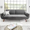 Retro Schlafsofa DIVANI 220cm silbergrau Samt 3er Sofa mit Produktbild-Vorschau 1