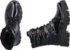 Two black patent leather boots are shown against a white background. One boot is viewed from the top, and the other is viewed from the side. Anteprima dell’immagine prodotto