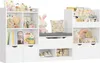183 cm breed kinderrek met zitbank, kinderkamer meubilair Productafbeelding-voorbeeld 1