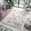 A modern living room scene with a pink sofa, a rug, and chairs. Anteprima dell’immagine prodotto