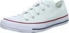 A single white low-top Converse sneaker is shown from a side-diagonal angle against a white background. Voir les images du produit