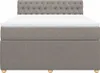 vidaXL Boxspringbett mit Matratze Taupe 160x200 cm Stoff Produktbild-Vorschau 4
