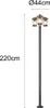 TRIO-Leuchten Pfosten CAVADO DH 44.60x220 cm grau Produktbild-Vorschau 4