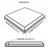 Diagram showing the dimensions of a square acoustic wall panel. Produktbild-Vorschau