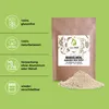 A product image showing a bag of almond flour with descriptive icons and text on the left side, and a pile of almond flour in front of the bag. Produktbild-Vorschau