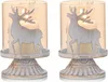 Kerzenhalter Set weiß Metall Deko Weihnachten Hirsch 8cm Produktbild-Vorschau 1