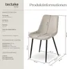 tectake® Set Stuhl Monroe gepolstert, in Samtoptik 48 x 59 Produktbild-Vorschau 6