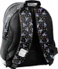 The back view of a black backpack with a Stitch pattern. Produktbild-Vorschau