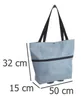 A gray shopping trolley with black handles and trim, shown against a white background with dimensions indicated by lines and text. Náhľad obrázku produktu