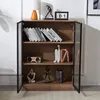 A display cabinet with glass doors, showing shelves with books and decorative items. Náhľad obrázku produktu