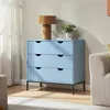 Comodino "Colwyn" a 3 cassetti 78 x 80 x 40 cm Blu Anteprima dell’immagine prodotto 1