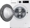 A white Samsung washing machine with the door open, showing the drum inside. Produktbild-Vorschau
