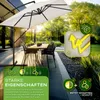 tillvex® Hliníkový slnečník Obdĺžnikový Ø 330 cm Béžový + Náhľad obrázku produktu 2