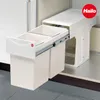 A white kitchen waste sorting system with two bins is pulled out from a cabinet. Náhled obrázku produktu