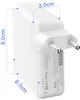 A white USB-C power adapter with dimensions indicated. Produktbild-Vorschau