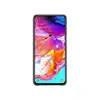 A Samsung Galaxy A70 smartphone with a colorful wallpaper displayed on its screen, presented against a white background. Produktbild-Vorschau