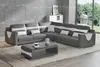 Orange Design Eckgarnitur Ledersofa Ecksofa L Form Couch Produktbild-Vorschau 1