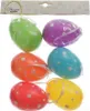 Oster-Deko Eier Bunte Mischung weiß gepunktet 6er Set - Produktbild-Vorschau 3