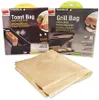 Two product boxes for toast bags and grill bags are shown, with a stack of brown paper bags in the foreground. Produktbild-Vorschau
