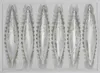 6 tlg. Glas-Zapfen Set in Ice Weiss Silber Regen Produktbild-Vorschau 1