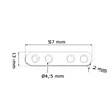 4x Flachverbinder 56,5x13x2,0 mm verzinkt Produktbild-Vorschau 3
