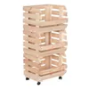 STOLMAK Obstkiste aus Holz mit Rollen – 3 Etagen – 79x37x30 Produktbild-Vorschau 8