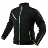 A black fleece jacket with neon green accents, displayed on a white background. Produktbild-Vorschau