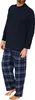Herren Schlafanzug lang, Pyjama mit karierter Flanell-Hose Produktbild-Vorschau 3