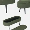 Collage of a green storage bench from different angles. Produktbild-Vorschau