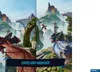 A collage showing a fantasy game scene with dragons and a fantastical landscape. Podgląd zdjęcia produktu
