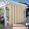Outdoor curtains hanging on a pergola on a sunny day. Produktbild-Vorschau
