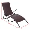 vidaXL Sonnenliege Klappbar Poly Rattan Brown Produktbild-Vorschau 5