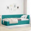 vidaXL Eckbettgestell mit Kopfteil Türkis 100 cm x 200 cm Produktbild-Vorschau 2