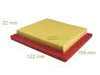 A product shot of an air filter with dimensions indicated. Anteprima dell’immagine prodotto