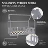 A diagram of a child's bed with callouts highlighting its features. Produktbild-Vorschau