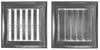 Two ventilation grilles are shown side-by-side against a light gray background. The grille on the left has a grid-like pattern of slats, while the grille on the right has a more spaced-out, vertical slat design. Náhled obrázku produktu