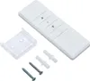 A white remote control with buttons, a clear plastic bracket, and mounting hardware on a white background. Náhľad obrázku produktu