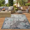 Orientteppich Outdoor Wohnzimmerteppich Ornamente in grau Produktbild-Vorschau 2