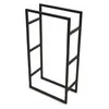 A black metal firewood rack is shown against a white background. Náhled obrázku produktu