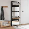 vidaXL Scarpiera con specchio 5 scomparti nero 63x17x169,5 Anteprima dell’immagine prodotto 3