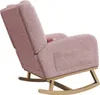 UnboxG Fauteuil à bascule Rose en peluche avec coussin, Voir les images du produit 9