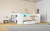 Lit à plateau en bois Sweiko 140x200 avec étagères, Voir les images du produit 18