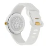 The back of a white Versace watch with a gold accent. Náhled obrázku produktu