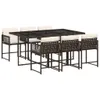 The Living Store 7-tlg. Garten-Essgruppe mit Kissen Braun Produktbild-Vorschau 3