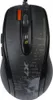A top-down view of a black gaming mouse with a textured surface and a skull graphic. Anteprima dell’immagine prodotto