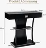 Product dimensions diagram for a black console table. Náhľad obrázku produktu