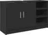 vidaXL Waschbeckenunterschrank Schwarz 90x29x55 cm Produktbild-Vorschau 1