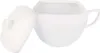 A white porcelain soup tureen with its lid slightly ajar, presented against a white background. Náhled obrázku produktu